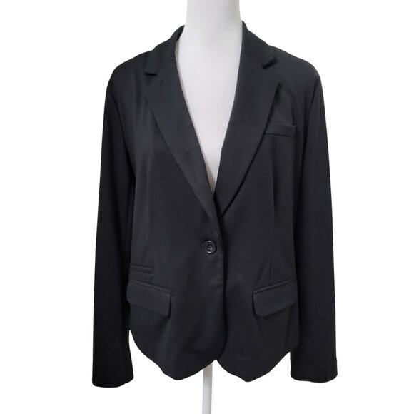 Merona Size XL Black Single Button Blazer, Stretchy Fabric - Picture 1 of 12